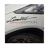 AWX 無限 車用ライトアイブロウステッカー 車のステッカー 1枚 ボンネット ステッカー エンブレム デカール シール ヘッドライトアイブロウ用 防水UVカット 簡単貼り付け 車両用装飾 (黒, 無限) [並行輸入品]