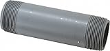 High QualityPVC Pipe Fitting, Nipple, Schedule 80, Gray, 1-1/2" NPT Male, 6" Length