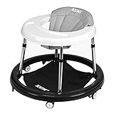 Infant Shining 簡単折り畳みベビーウォーカー、調整可能な高さ、転覆を防ぐ、6〜18ヶ月、60〜90cmの赤ちゃんに適しています 折りたたみ式歩行器 (White)