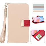 Kahper for いphone14 ケース 手帳型 可愛い iphone14 ケース 手帳型 おしゃれ スマホケース iphone 14 ストラップ付き アイフォン14 財布型 軽量 衝撃吸収 アイホン14 カバー PUレザー 全面保護 擦り傷防止 防塵 携帯カバー iphone 14 マグネット式 スタンド機能 カード収納 大人 女性 人気 6.1インチ（アプリコット）