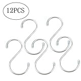 URBEST 12個シルバートーンS Shapedステンレススチールキッチンバスルームベッドルーム用スカーフフックハンガーHangingワークショップOffice