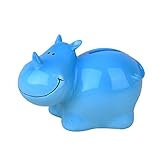 Baidecor樹脂ブルーRhinoceros Money Box Piggy Bank