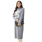 medy(メディー) レディース ゆったり 着心地 マタニティ ロングワンピース ロングスカート おしゃれ 体型カバー トレーナー スウェット パーカー 部屋着 普段着 暖かい 防寒 Lサイズ (裏毛