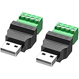 PENGLIN 2個 USB 2.0タイプAオス-4ピン ネジ留め式端子台 USBコネクター オス端子 typeAコネクタ USB Aプラグ 端子台付 変換アダプタ
