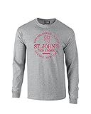 NCAAセントジョンのレッドStorm加工長袖Tシャツ、ミディアム、スポーツグレー