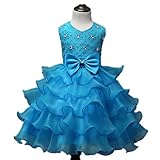 Candykids 子供ドレス ベビードレス ベビーデイジー　赤ちゃん ティアードスカート　ベビーセレモニー　子どもドレス ワンピース　お嬢様 　ウェディングドレス　女の子 フォーマルドレス (90c