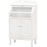 【ヴィオレッタ】ガラスキャビネット（アンティークホワイト）猫足 アンティーク家具 hb3i-RCC-1798AW