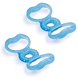Born Free Soft Silicone Teether with Teething Gel Applicator 4+ Months BPA Free (Blue) - 2 Count by 