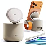 Threekey【Apple公認・MFi・Qi2・PSE公式認定】3in1 MagSafe対応 15W ワイヤレス充電器｜iPhone 17/16/15/14/13/12・Apple Watch・AirPods・iPad対応｜環境光付きドック型ステーション｜30Wアダプター＆1.5m編み込みケーブル付属 (ブラック, 3 in 1)