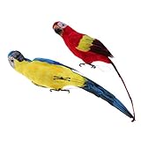 B Blesiya 人工ガーデンバード　人工鳥　オーナメント　パロットバード　可愛い　インテリア　ガーデン装飾　　