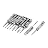 uxcell 六角 シャンク 2mm フラット ヘッド 磁気 マイナス ドライバー ビット 50mm 長さ 10個入り