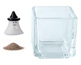 花市場直送便 ミニチュアガラス ゴースト & カラーサンド ブラウン & 植え込み用グラス ニューブロックS