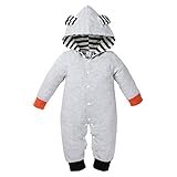 Brightup　男の子ロンパース、パーカーと赤ちゃんのジャンプスーツ、幼い男の子長袖フード付きジャンプスーツ