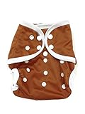 BB2 Baby One Size Solid Happy Leak-free Snaps Cloth Diaper Cover for Prefolds (One Size, Brown) by B
