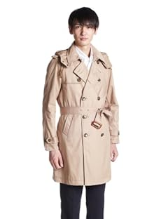 Beams Cotton Hooded Trench Coat 11-19-0703-152: Beige