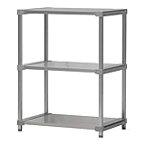 ※受注生産 返品・交換不可※選べる幅サイズ31段階！軽量アルミ製 収納ラック3段 棚板奥行54cm 高さ110cm 幅バリエーション30cm～180cm (95cm)