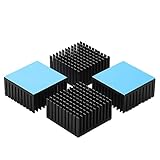 Jienk ブラックアルミニウムヒートシンク 熱伝導性粘着テープ付き 40×40×20mm ヒートシンククーラー VRM GPUステッパードライバー 3Dプリンターステッピングモーター 冷却用