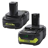 Enegitech 2 Pack P107 18V 2.0AH Lithium Battery with Recharge Indicator For Ryobi ONE+ Compact Repla