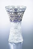 ボヘミアガラス　ブルーラスターローズ　花瓶　20cm　（80029/87998/8）