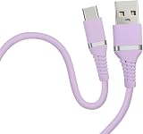 HIDISC USBケーブル Type-A to C 1m やわらかで絡みにくい 急速充電3A対応 (ラベンダーパープル)
