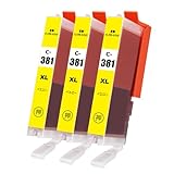 Feier BCI-381XLY BCI-380XL Canon用 381XL 互換インクカートリッジ 3本セット イエロー キヤノン用 PIXUS TR703 TR7530 TR8530 TR8630 TS6130 TS6230 TS6330 TS7330 TS8230 TS8330 TS8430 TR9530 TS7430 TS8130 大容量 最新型ICチップ 残量表示 個別包装