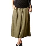 Angeliebe エンジェリーベ 産前 産後 対応 ストレッチ スウェード ガウチョ パンツ マタニティー 妊婦服 ズボン M ～ L カーキ