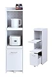 JKプランすきま 隙間収納 キッチン ミニ 食器棚 キッチン家電収納 家電ラック 家電収納棚 コンパクト 収納 スリム ラック 棚 幅 30 高さ 120 ホワイト 白 TSFKC0531WH