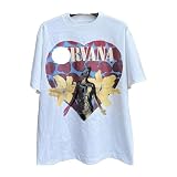 [Carzsell] ニルバーナ 丸首 復古 new tシャツ 2025 Tシャツ スポーツ プリント 無地 ゆったり 通気性 ファッション 男女兼用 ダークスタイル (XXL)