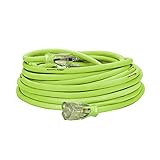 Flexzilla 727-123050FZL5F 50-Feet 12-3 Outdoor Extension Cord with Lighted Plug, Green [並行輸入品]