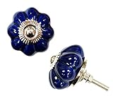 Nach pc-2003セラミックパンプキンドアノブ、ブルー、1.6インチ、12ピース