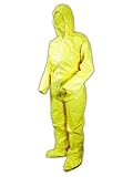 DuPont QC122SYL2X00 Tychem QC Chemical Protection Coveralls with Serged Seams, Front Zipper Closure,