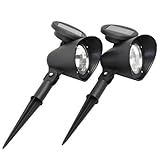 ソーラーLEDガーデンスポットライト 2個セット 防水仕様 自動充電 自動点灯