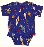 アルベッタ 綿ニット製ベビー服 半袖カバーオールベビードレス ブルー男の子柄 1歳前後用