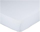 Organic Bee Essentials Stripe Crib Sheet, Sky by Burt's Bees Baby [並行輸入品]