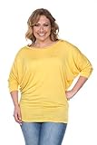 ホワイトマークユニバーサルps124-yellow-1 X LプラスサイズBat Sleeve top-tunic44 ; 1 Extra Large