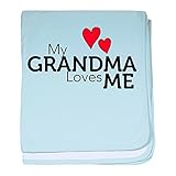 CafePress – My Grandma Loves Me – スーパーソフトベビー毛布、新生児おくるみ ブルー 058749914025CD2