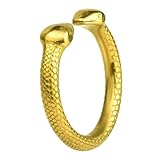 Yemaxコックリング ペニスリング 金属 304ステンレス製蛇頭型の開口設計cock ring アダルトグッズ 男性用 ペニスリングsex toys男性for menペニス リング φ23mmグランスリング防水ペ二スリング温冷プレイ-金色