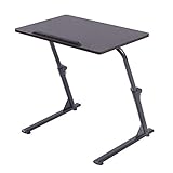 DlandHome 角度＆高さ調節可能 机 デスク 昇降式サイドテーブル 折りたたみテーブル サイドテーブルベッド