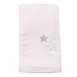 Luxury Fleece Baby Blanket with Star Applique 75x100cm for pram crib moses basket babies newborn (Cr