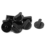 uxcell ガスストーブノブ ガスこんろ オーブンスイッチ 点火ツマミ コントロールノブ　プラスチック製ノブ　スイッチ　ブラック　キッチン用　10個入