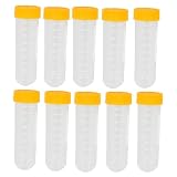 uxcell 遠心管　丸底遠心管　50個　50ml　キャップ　クリアホワイト　オレンジ　プラスチック製