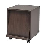 JKプラン Carmine スタッキングフラップシリーズ ディスプレイラック1P×１個(キャスター付き） 幅37cm ダークブラウン fr-051ca-db