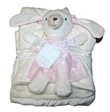 Kyle & Deena 2-pc Baby Girl Ivory Blanket and Plush Bunny Toy [並行輸入品]