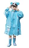 (チェリーレッド) CherryRed 子供 男女兼用 キッズ 超軽量 かわいい 撥水加工 レインウェア ポンチョ 雨具 小学生 通学 M ブルー