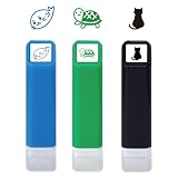 【3個セット】こどものかお スケジュール浸透印 スタンプ 【あざらし_かめ_くろねこ】＋ オリジナルロゴ入りシールつき