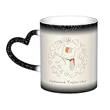 夏目友人帳 ニャンコ先生(1) マグカップ 変色カップ 耐熱マグカップ コーヒー グッズ 陶器 魔法の色を変えるカップ 温感変色 軽量 大容量 330ml アニメ グッズ キャラクター 誕生日 プレゼント Black W90