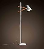 ソリッドウッドフロアランプ、モダンシンプルノルディック寝室リビングE27 * 1フットスイッチホワイト調整可能高1738mm