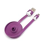 3DS対応 USB充電ケーブル フラットタイプ 1m パープル for 2DS 3DS 3DSLL DSi DSiLL AD-3079