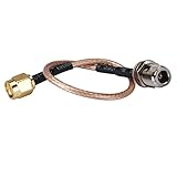 DHT Electronics RF同軸同軸ケーブルアセンブリRP - SMAオスto Nメスバルクヘッド12 "