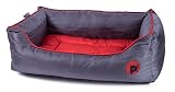 PETFACE PET-30495-AMS Dog. Sleep. Oxford Square Waterproof Grey/Red L Pet Beds [並行輸入品]
